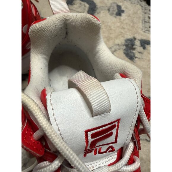 Fila Disrupter 2 Womens Red & White Polka Dot Chunky Sneakers EU 39 / US 8 Read - Picture 3 of 14